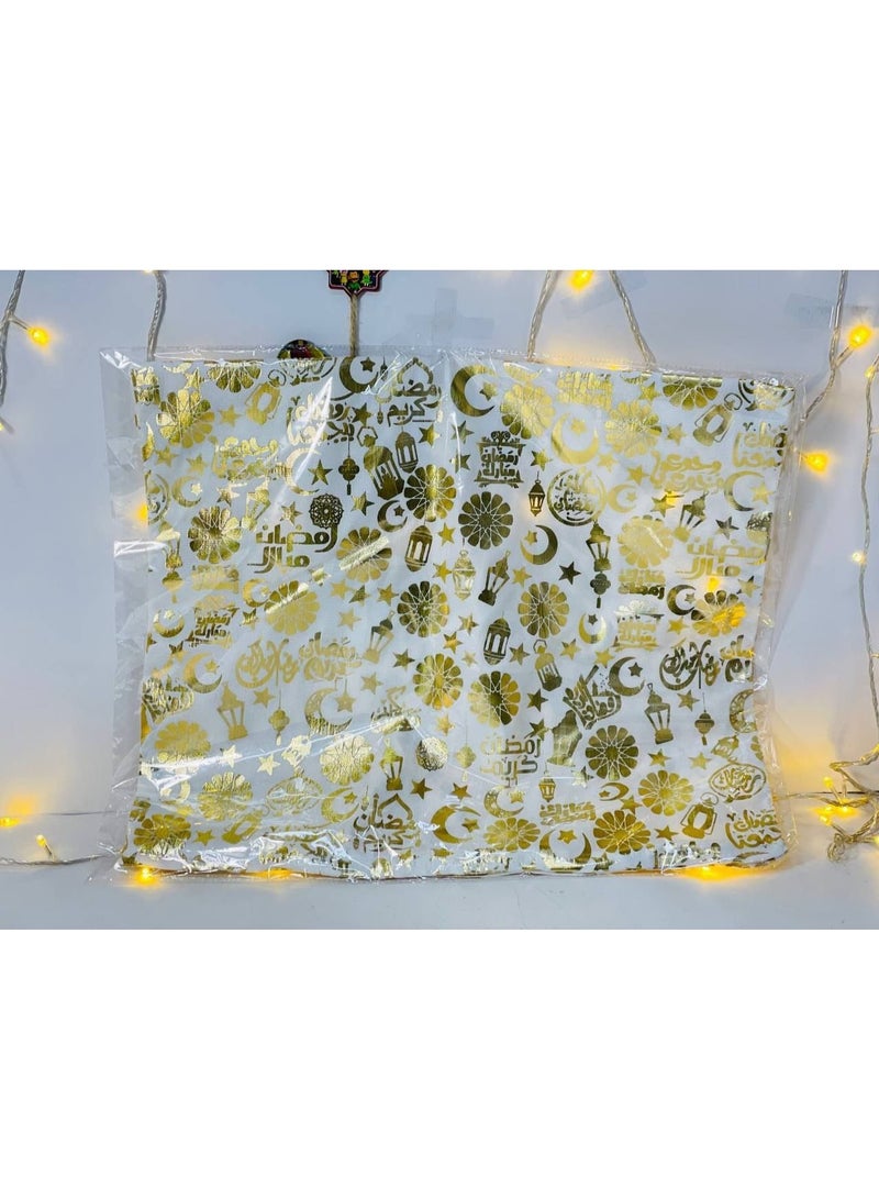 مفرش رمضان البلاستيك المنقوشة اشكال رمضانية بالألوان المختلفة مفرش السفرة المقاس : 150*150 سم - Image 2